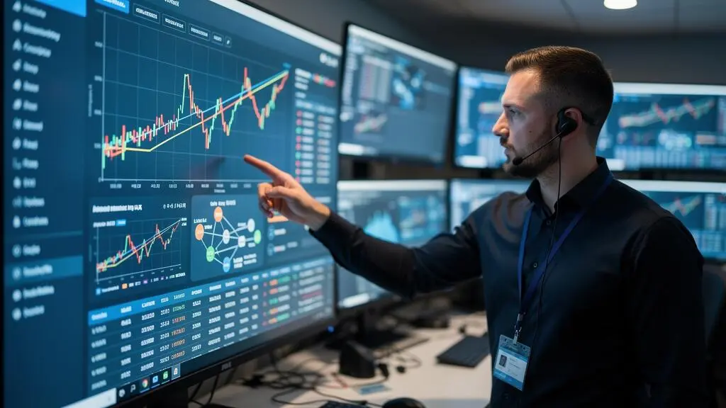 Ingénieur sécurité analysant activement des données de monitoring dans un centre de supervision réseau